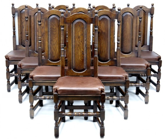 Oak pannel back chairs