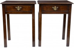 Pair oak side table