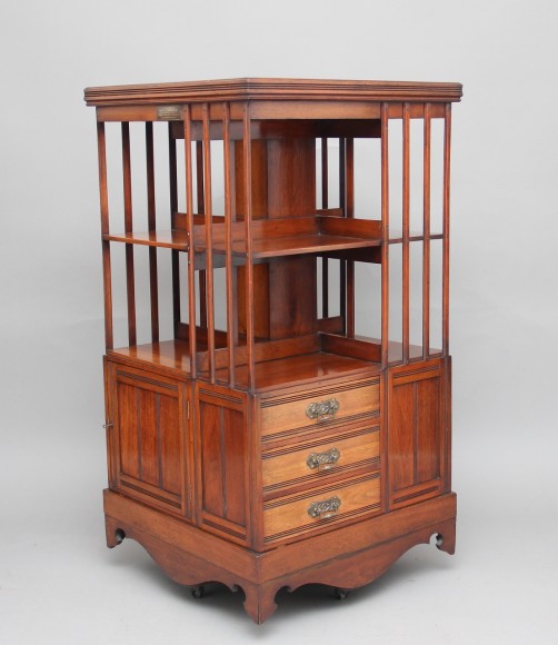 19th Century Walnut Revolving Bookcase Martlesham Antiques