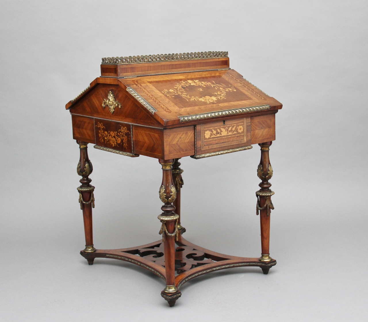 19th Century Kingwood And Ormolu Mounted Partners Desk